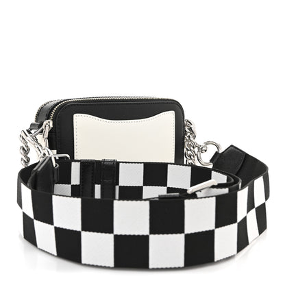 Marc Jacobs X Bloomingdales 150th Anniversary Saffiano Small Snapshot Camera Bag Black White 3 of 10