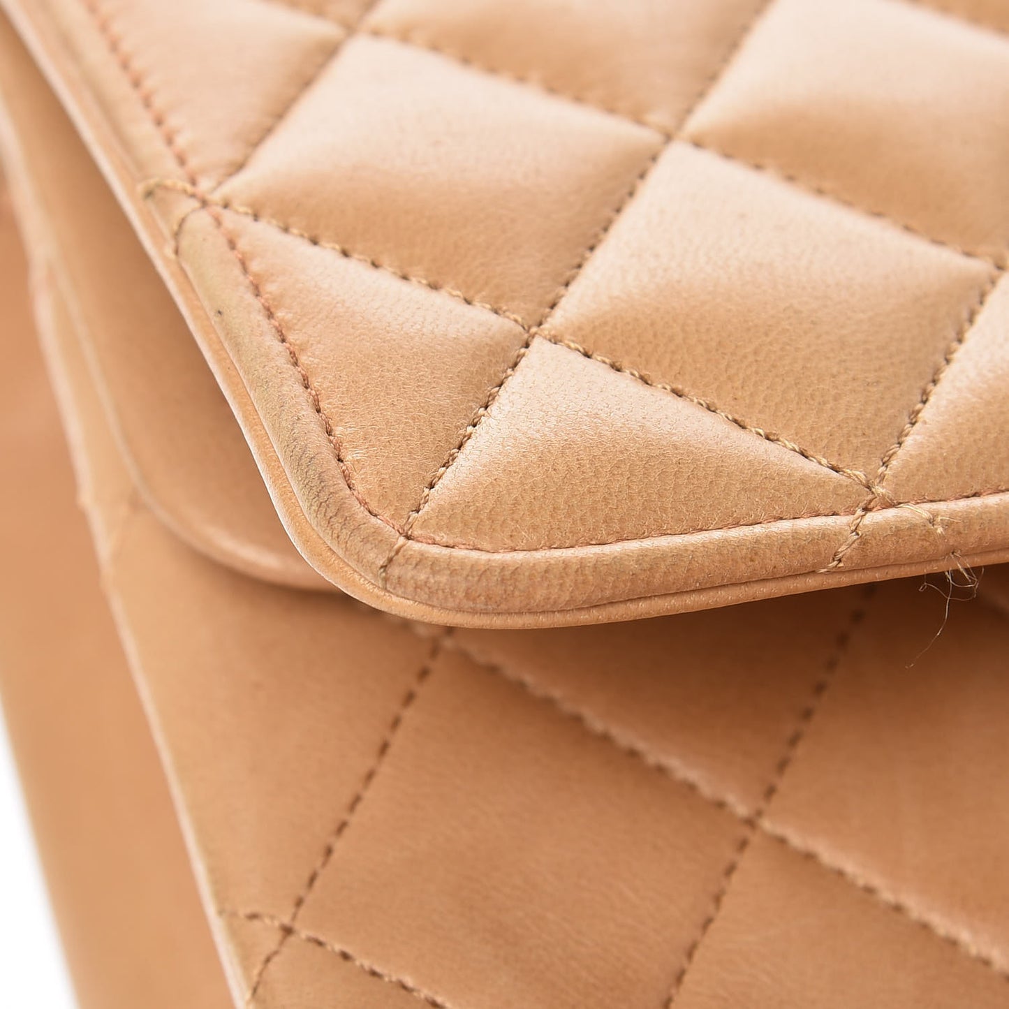 Lambskin Quilted Medium Bijoux Chain Double Flap Beige
