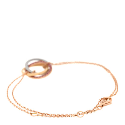 Cartier 18K Pink Yellow White Gold Pink Sapphire Trinity Bracelet 3 of 3