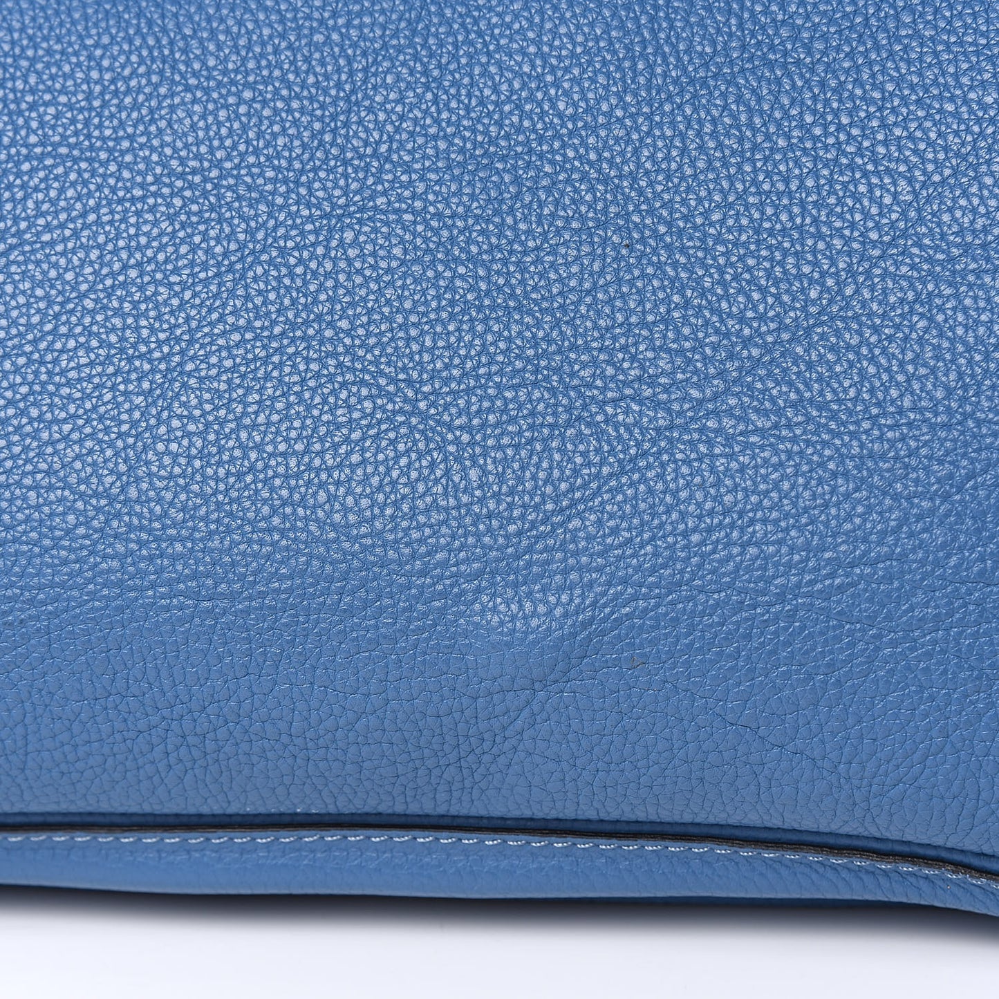 Pebbled Calfskin Skull Padlock Tote Blue