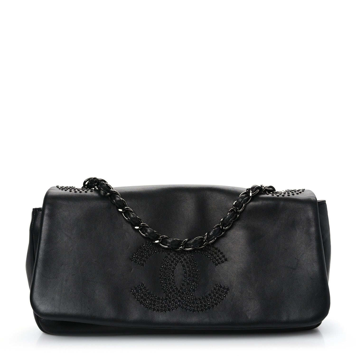 Chanel Lambskin Studded CC East West Flap Black 1 of 9