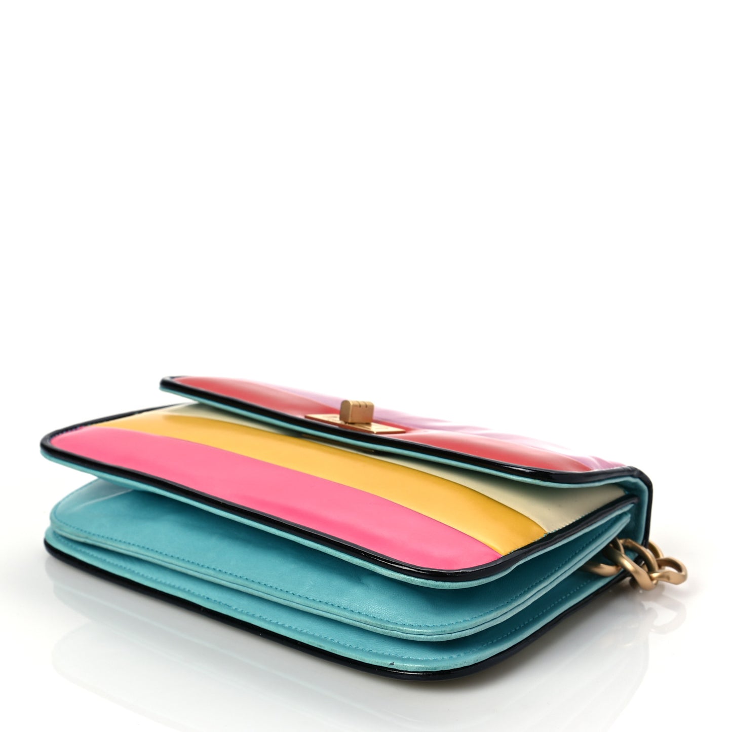 Patent Striped Mademoiselle Flap Multicolor
