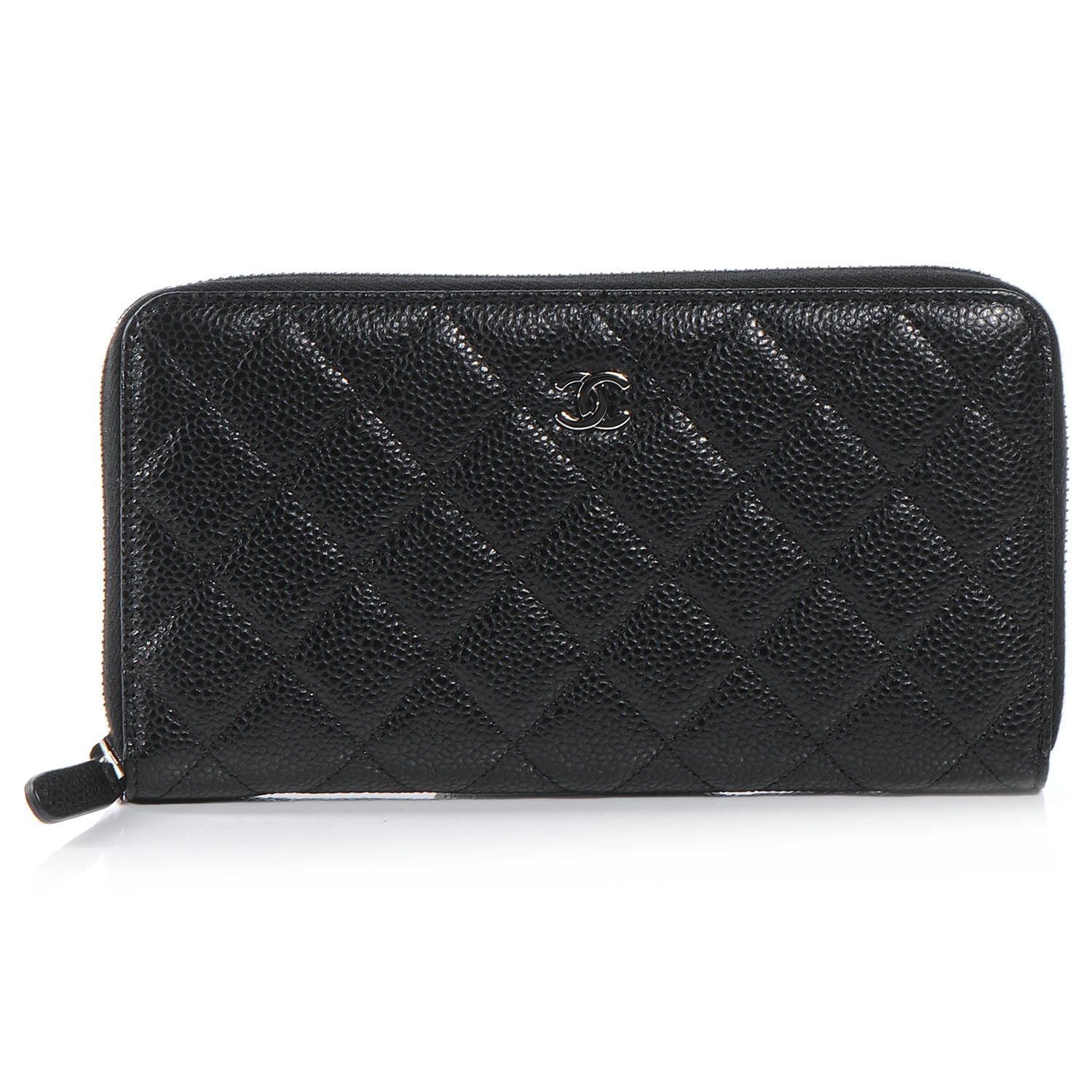 Chanel Caviar Quilted Zip Around Wallet Black 1 of 8