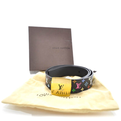 Louis Vuitton Monogram Multicolor LV Cut Reversible Belt 80 32 Black 2 of 4