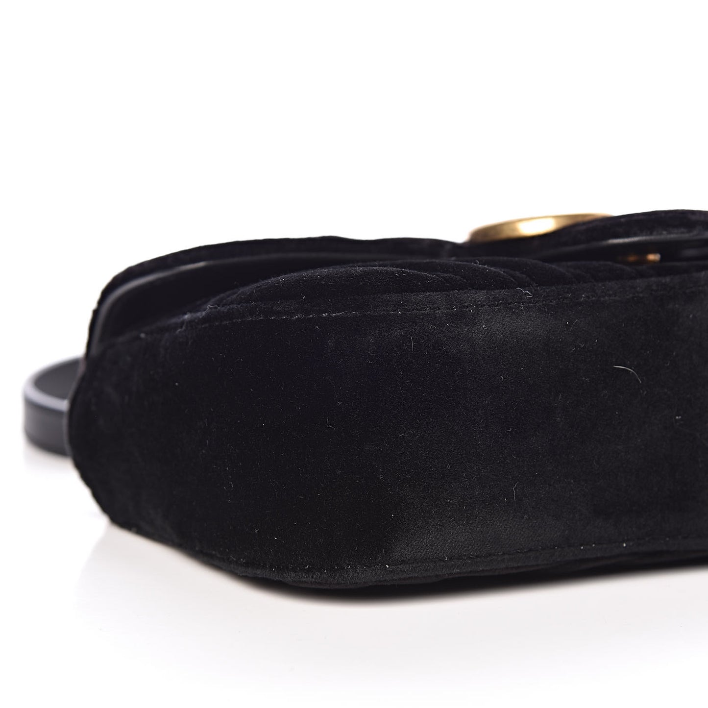 Velvet Matelasse Mini GG Marmont Shoulder Bag Black