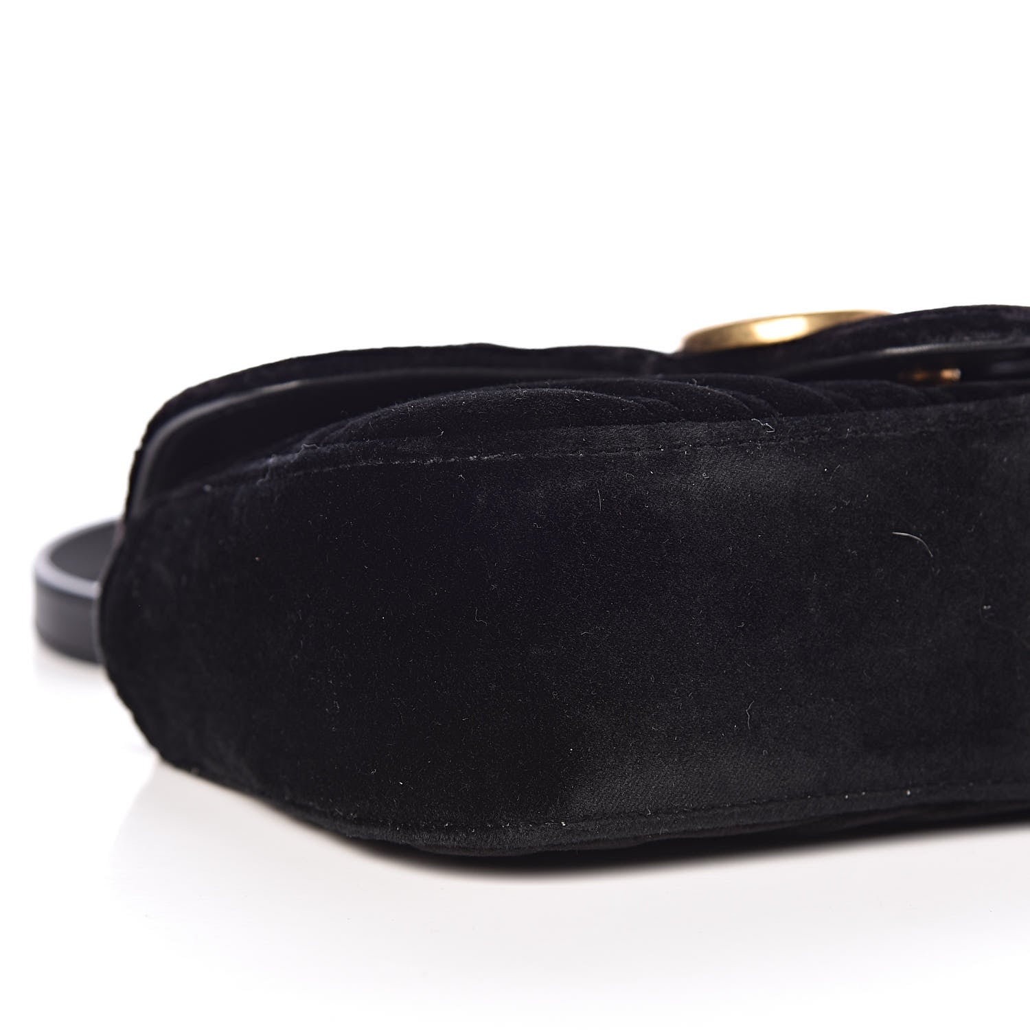 Gucci Velvet Matelasse Mini GG Marmont Shoulder Bag Black 8 of 10