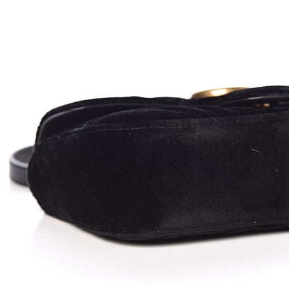Gucci Velvet Matelasse Mini GG Marmont Shoulder Bag Black 8 of 10
