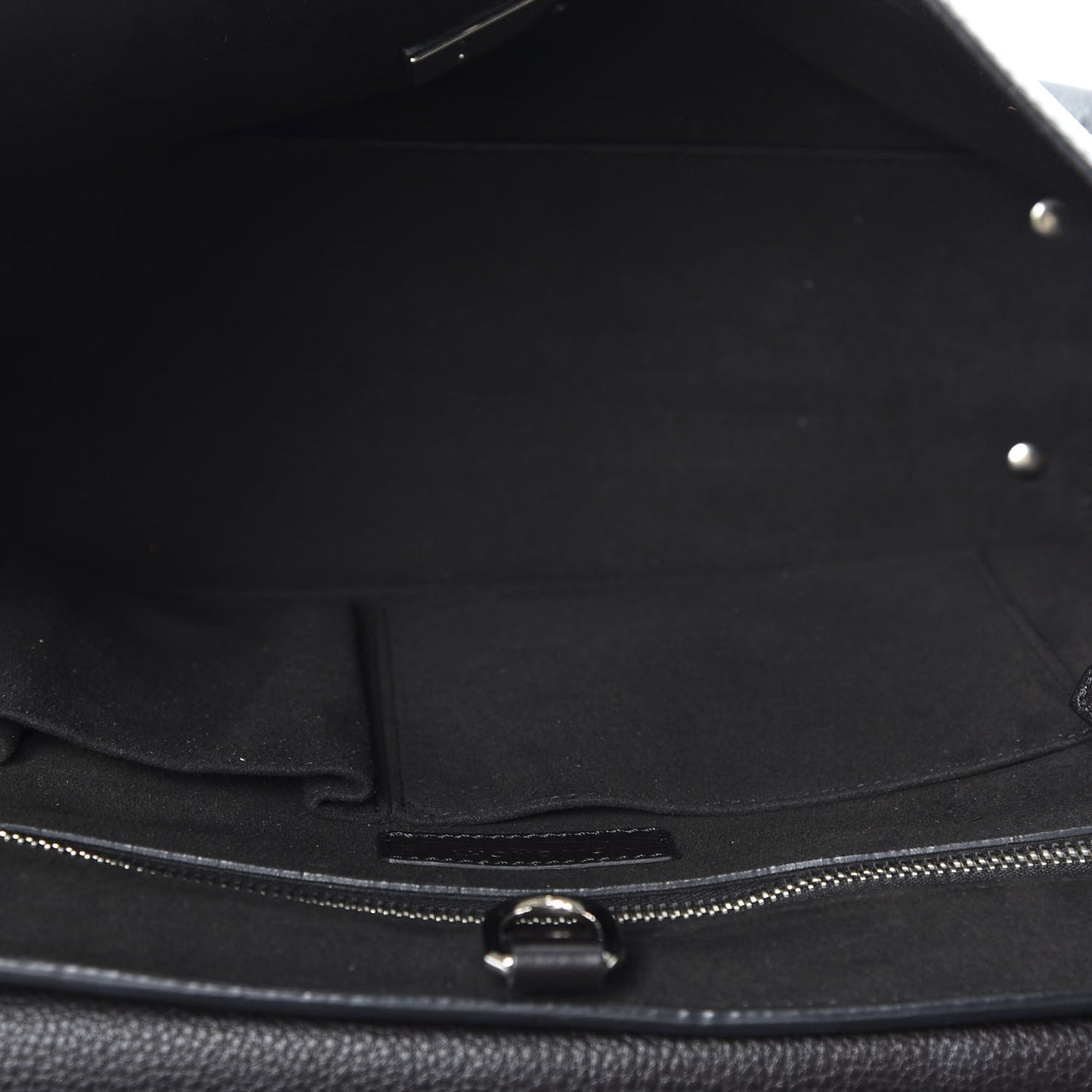 Grained Calfskin Medium Shark Lock Satchel Black