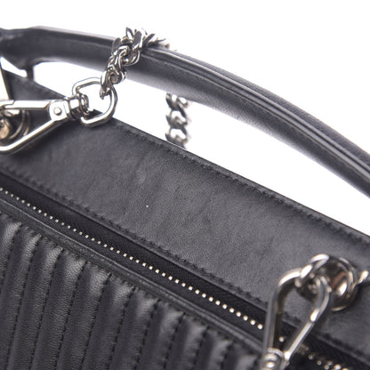 Fendi Shiny Nappa Trapuntata Small DotCom Click Top Handle Chain Satchel Black 9 of 12