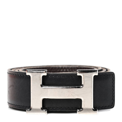 Hermes Box Togo 32mm H Belt 90 Black Chocolate 1 of 5