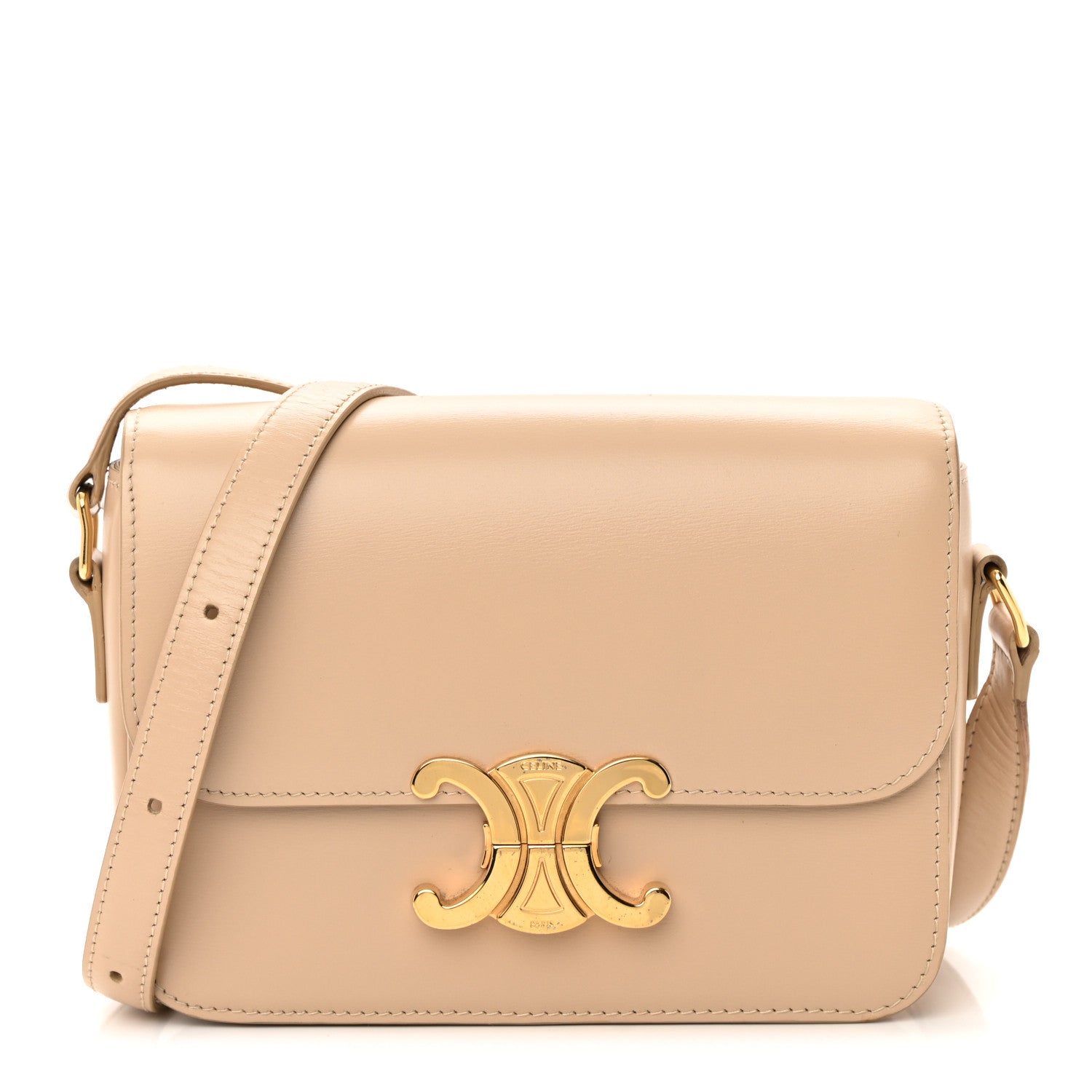 Celine Shiny Calfskin Teen Triomphe Nude 1 of 23