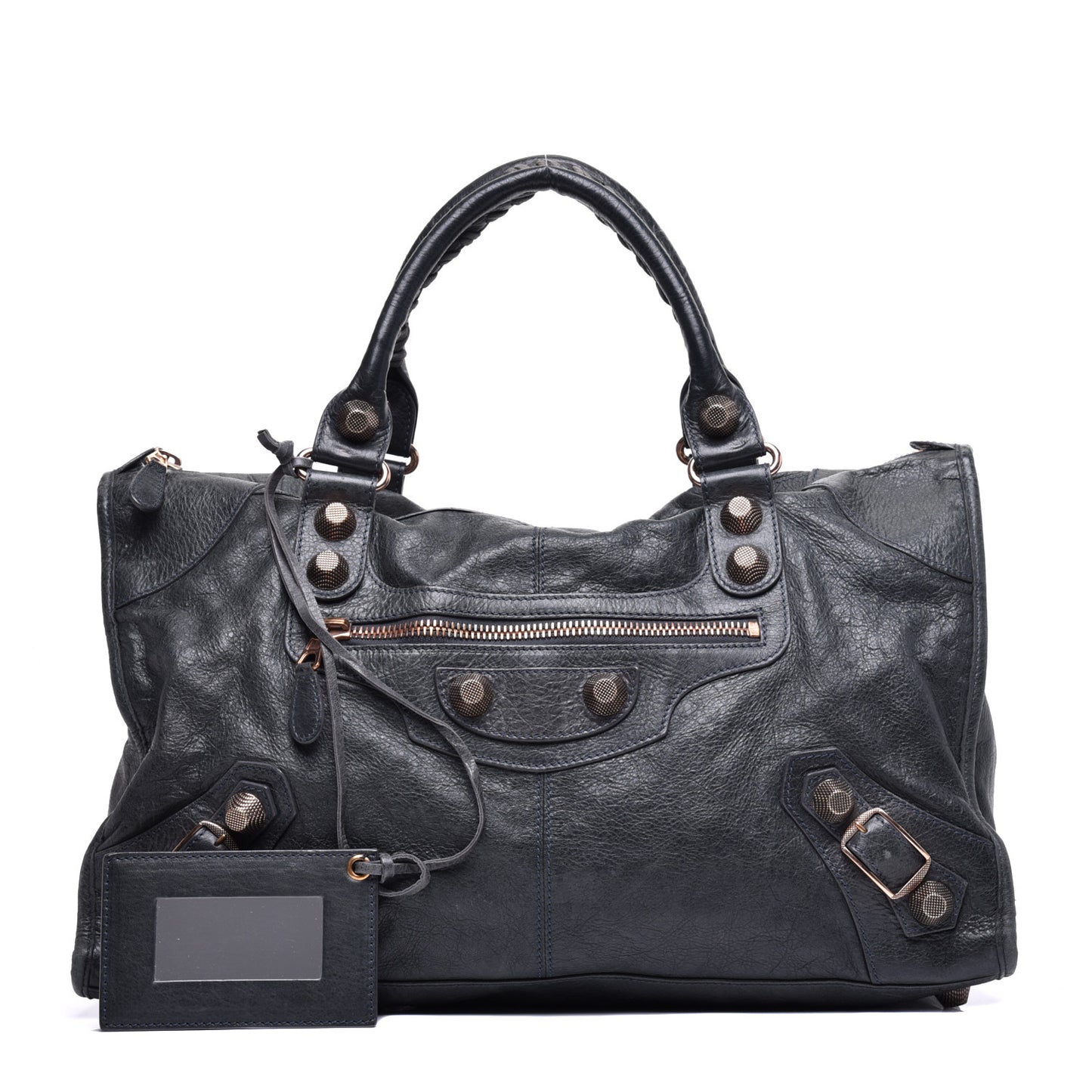 Agneau Giant 21 Rose Gold Hardware Work Anthracite