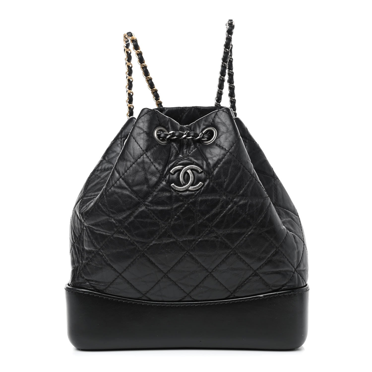 Chanel Aged Calfskin Quilted Small Gabrielle Backpack Black 1 of 9
