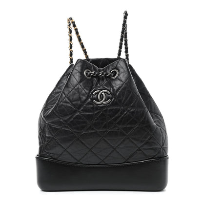 Chanel Aged Calfskin Quilted Small Gabrielle Backpack Black 1 of 9