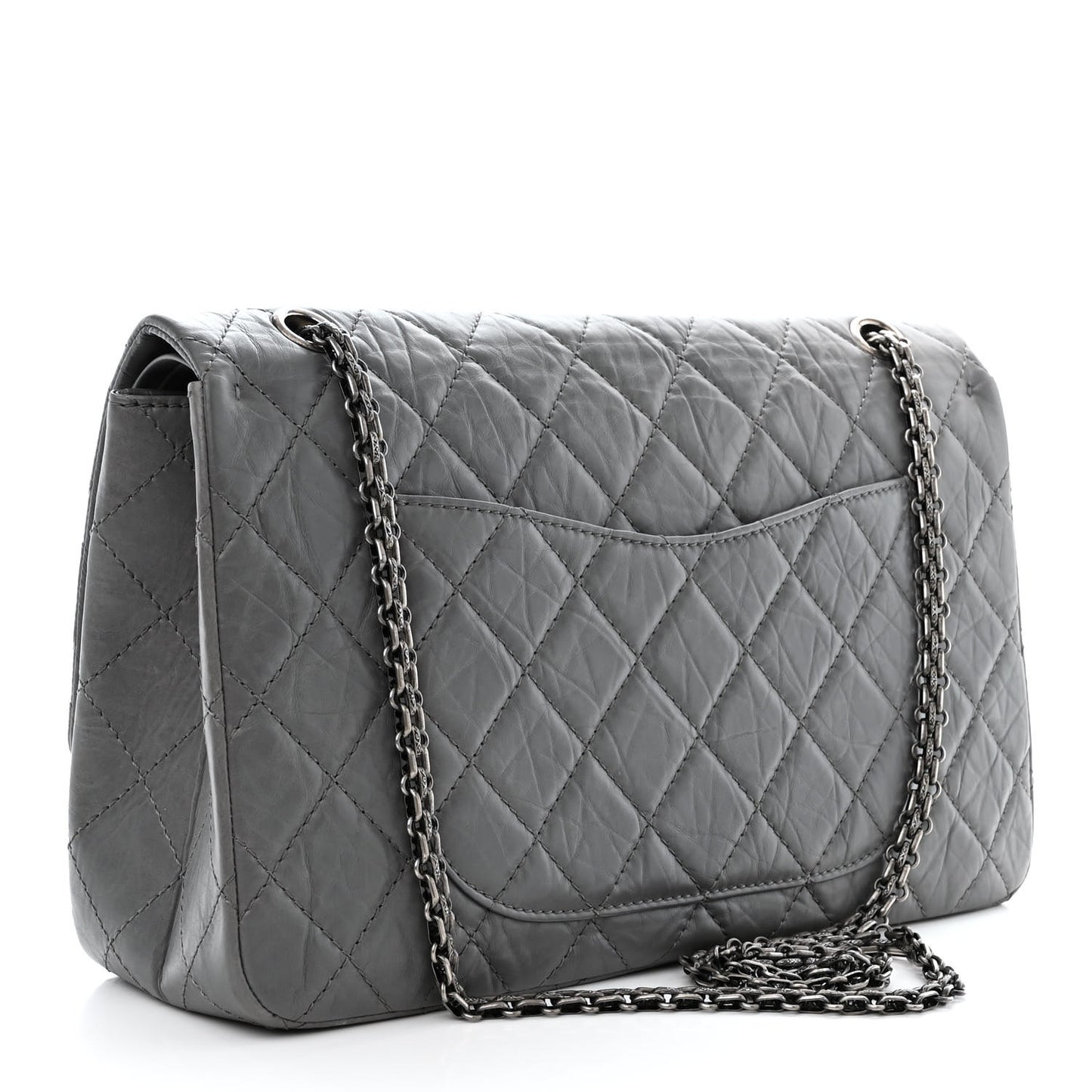 Aged Calfskin Quilted 2.55 Reissue 227 Flap Grey
