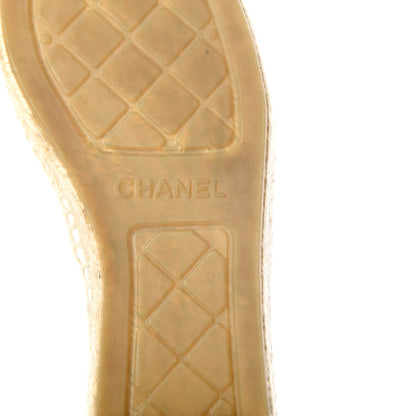 Chanel Lambskin CC Espadrilles 38 White Black 9 of 10