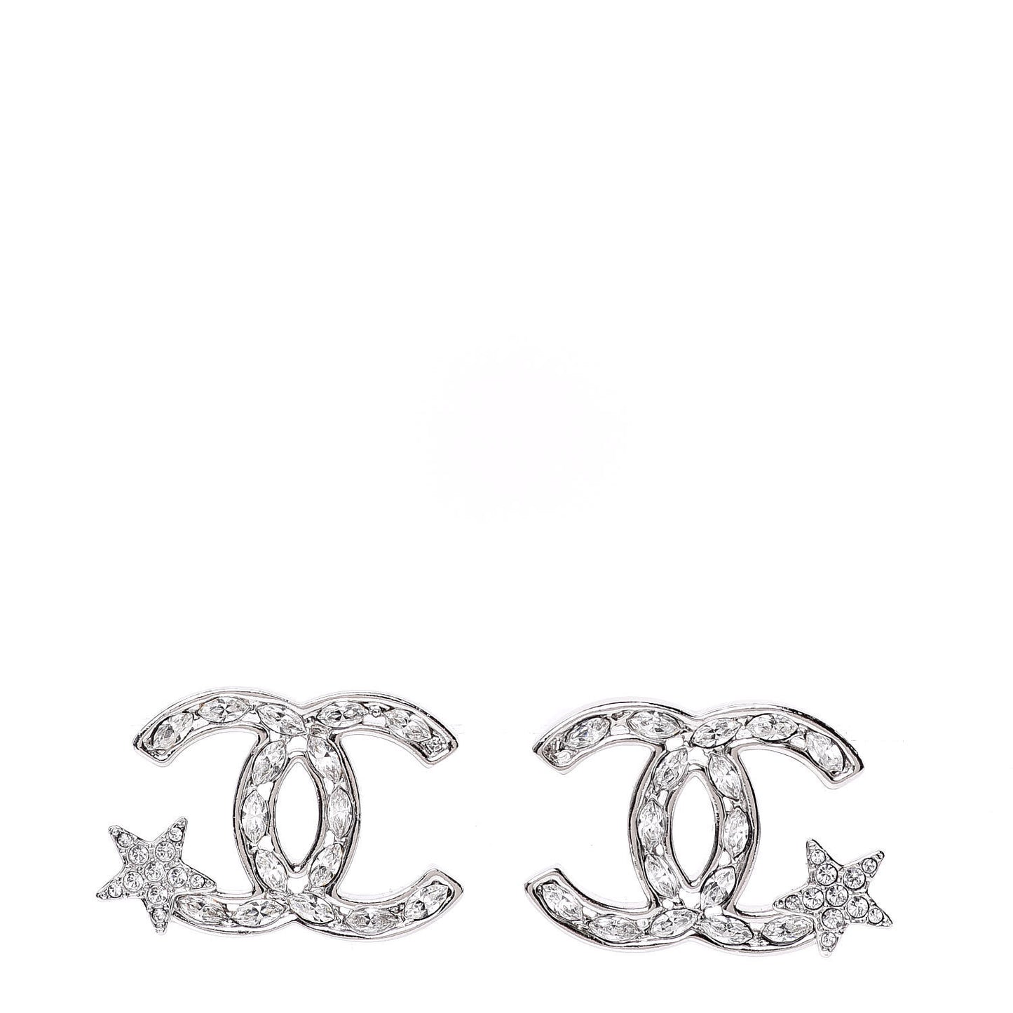 Crystal CC Starfall Earrings Silver