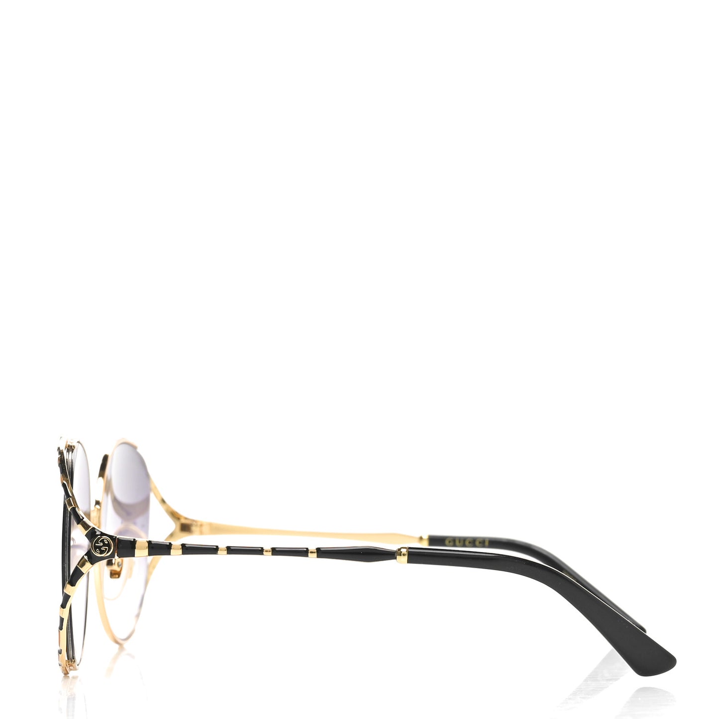 Metal Round Frame GG0595S Sunglasses Gold Black