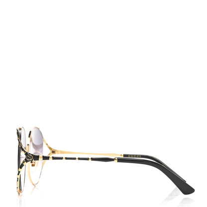 Gucci Metal Round Frame GG0595S Sunglasses Gold Black 3 of 6