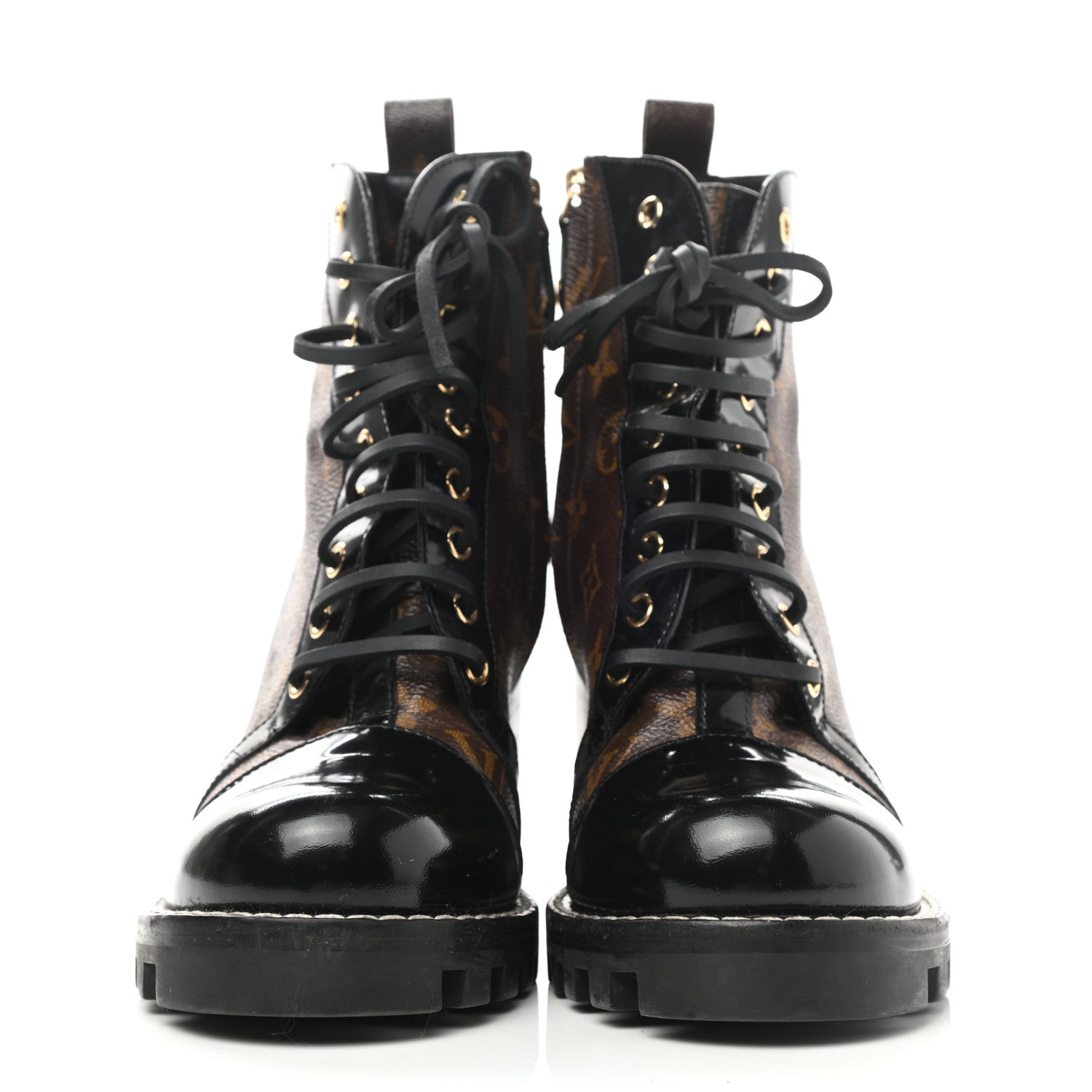 Louis Vuitton Patent Calfskin Monogram Star Trail Ankle Boots 40 Black 2 of 16