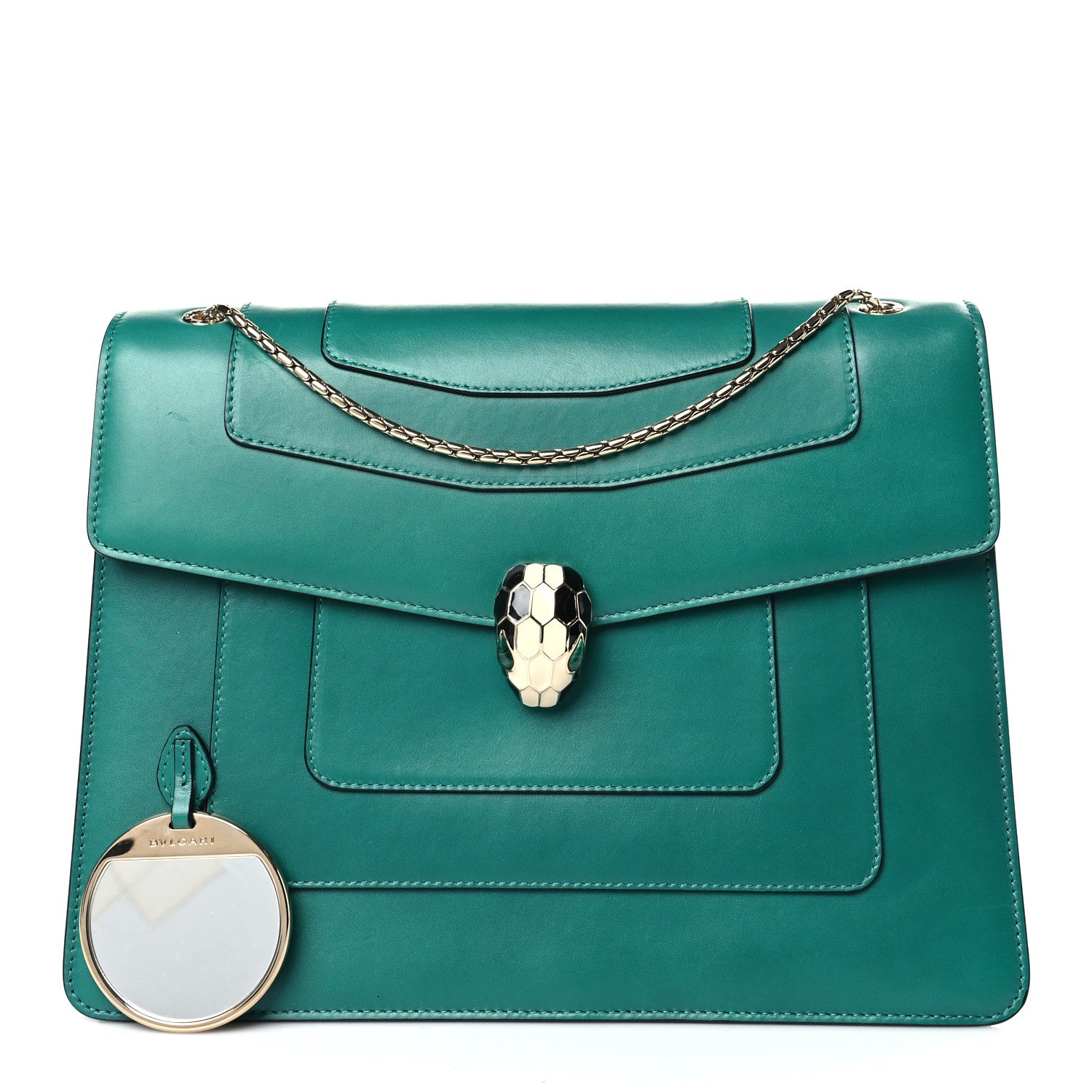 Bulgari Calfskin Serpenti Forever Crossbody Emerald Green 1 of 9