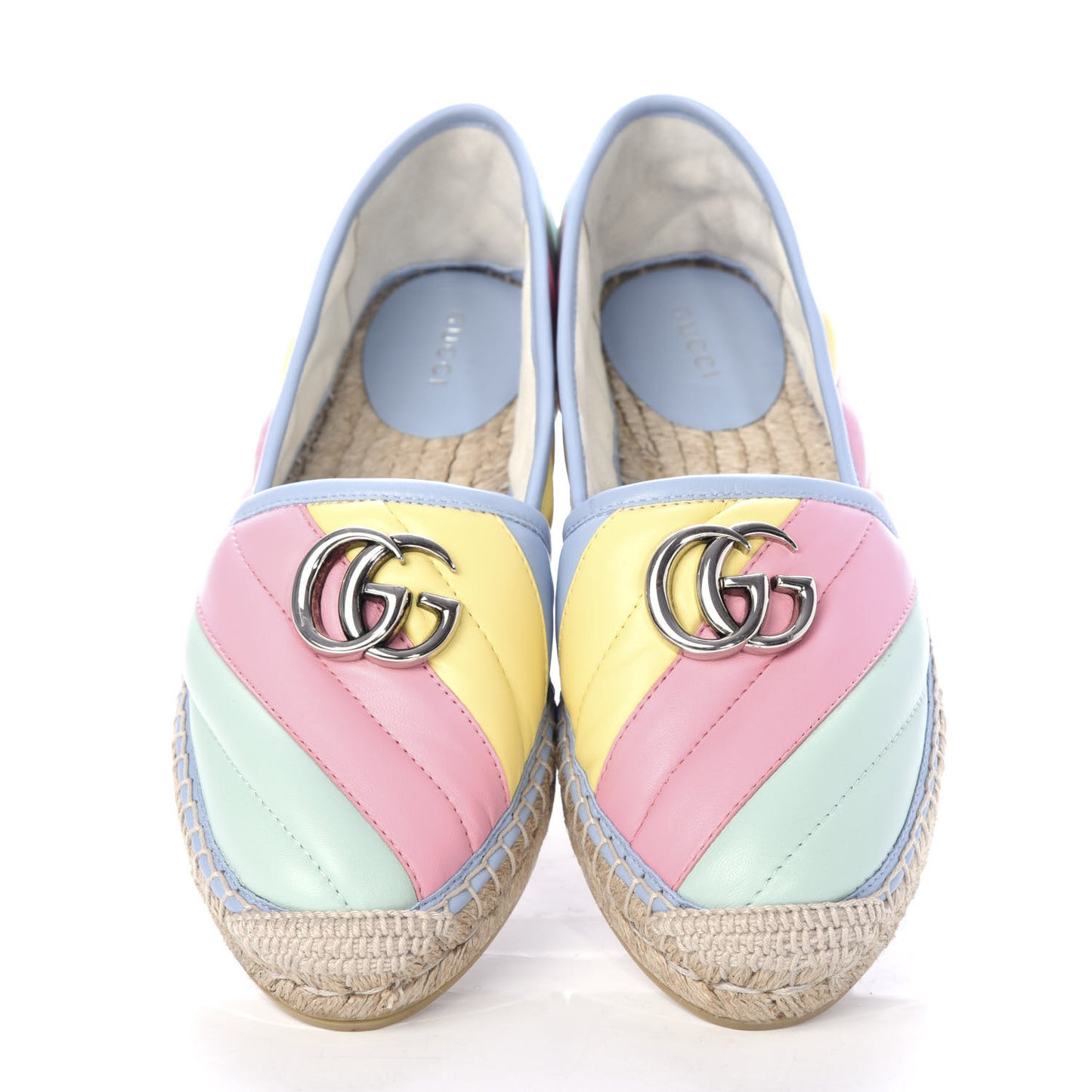 Nappa Matelasse Diagonal GG Marmont Espadrilles 36 Multicolor Pastel