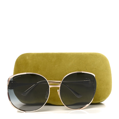 Gucci Metal Oversized Round Frame GG0225S Sunglasses Gold 7 of 7