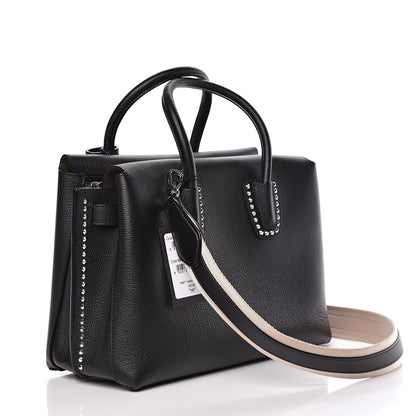 MCM Grained Calfskin Studded Medium Milla Tote Black 4 of 11