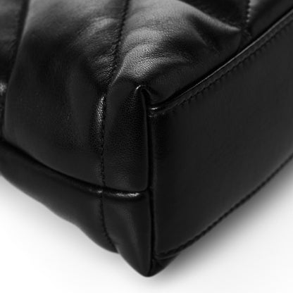 Saint Laurent Lambskin Quilted Toy Loulou Puffer Monogram Chain Satchel Black 11 of 13