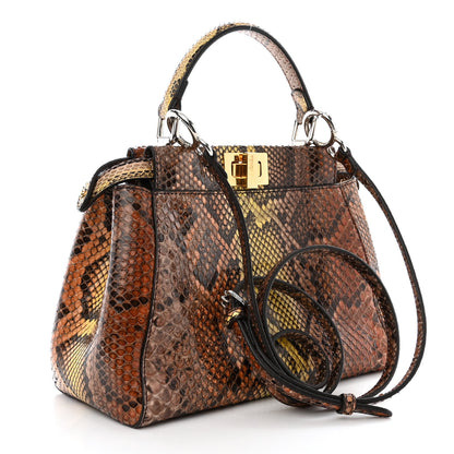 Fendi Snakeskin Mini Peekaboo Iconic Satchel 3 of 10