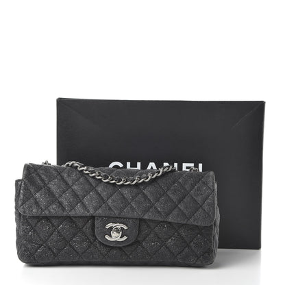 Chanel Crackled Calfskin Quilted East West Flap Black 10 of 10