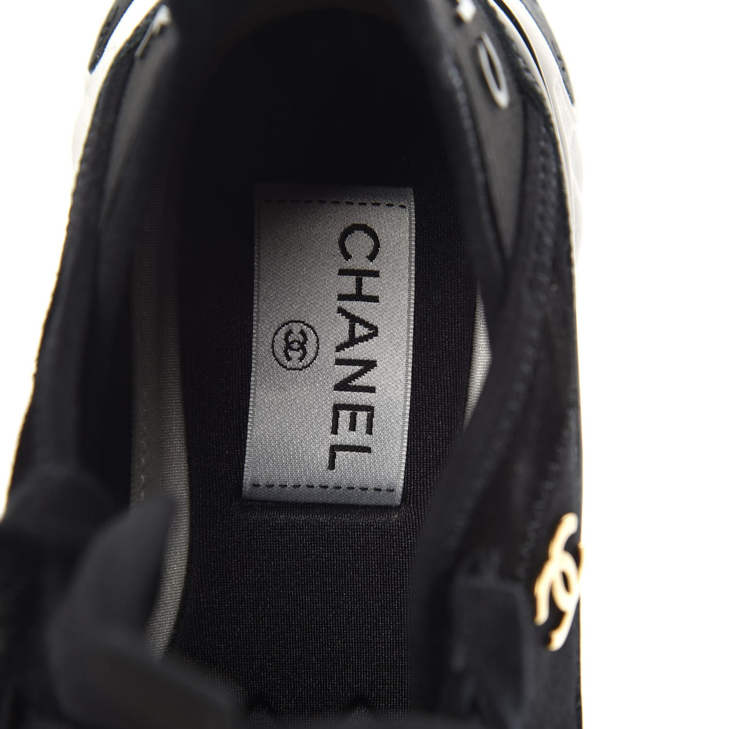 Velvet Calfskin Mixed Fibers CC Sneakers 36.5 Black