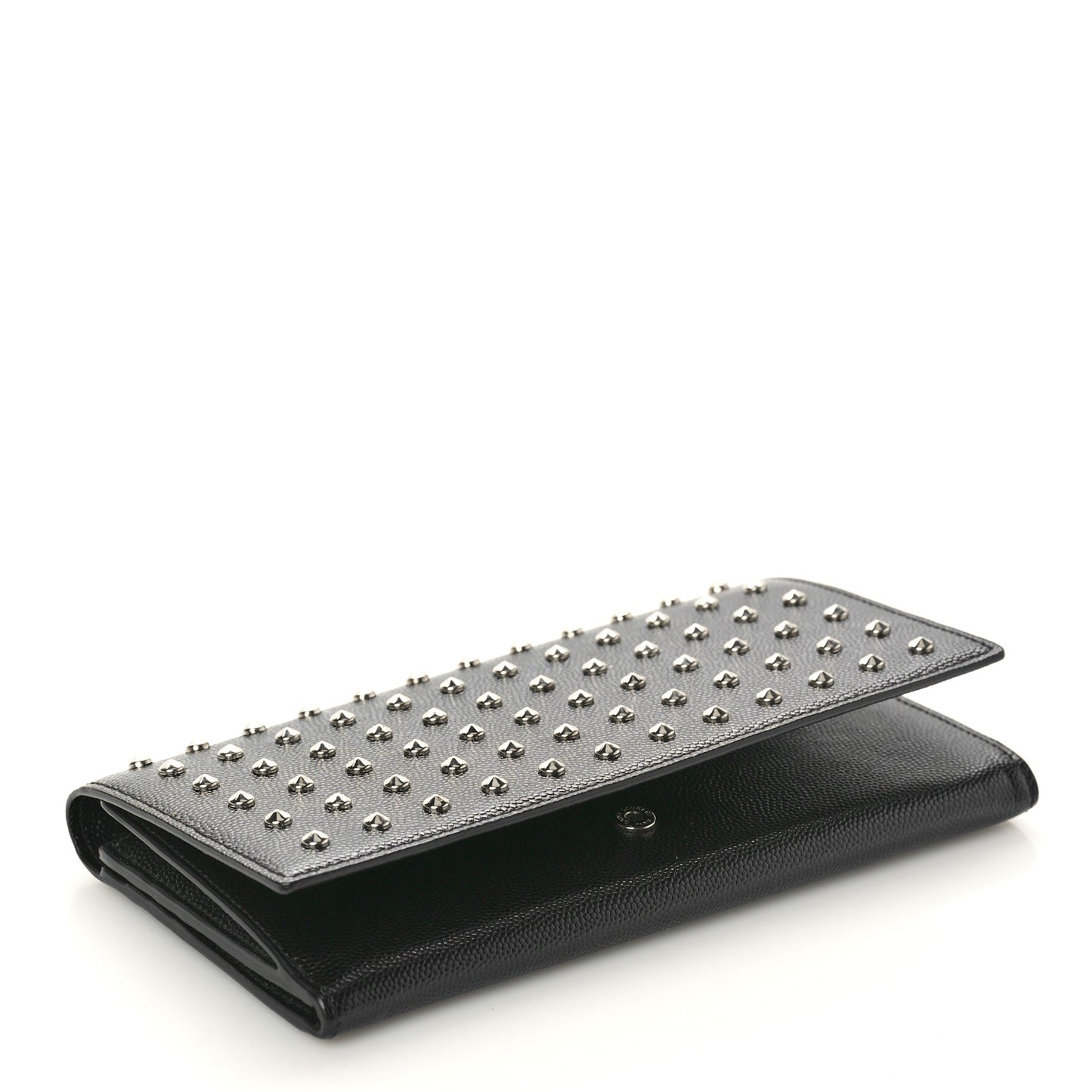 Grain De Poudre Studded Classic Marquage Flap Wallet Black