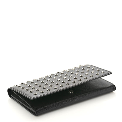 Saint Laurent Grain De Poudre Studded Classic Marquage Flap Wallet Black 4 of 8