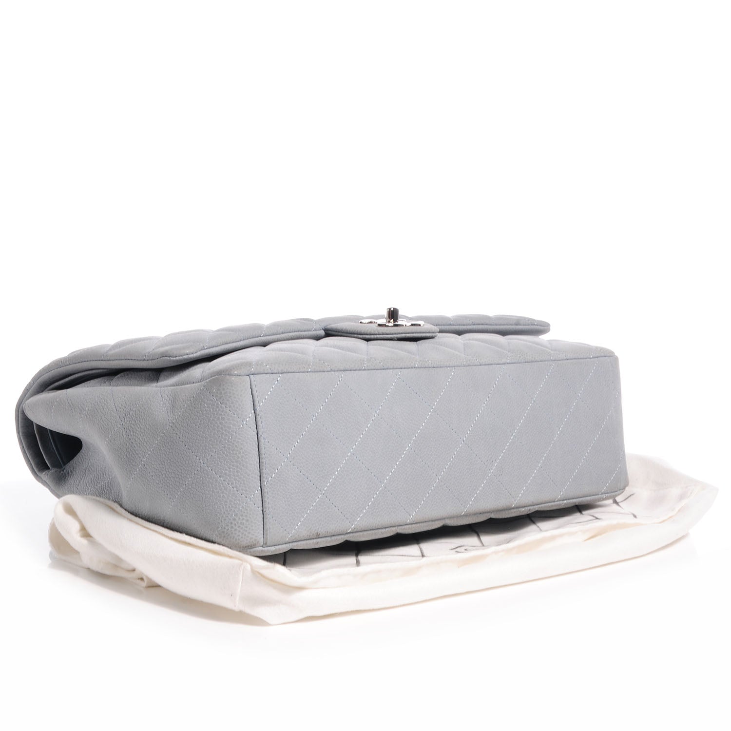 Chanel Iridescent Caviar Maxi Double Flap Grey 4 of 9
