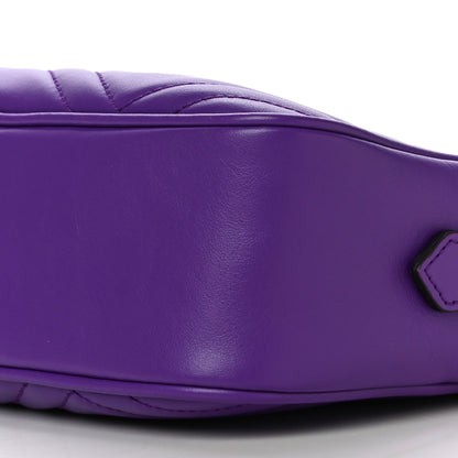 Gucci Calfskin Matelasse Small GG Marmont Chain Shoulder Bag Shine Purple 9 of 12