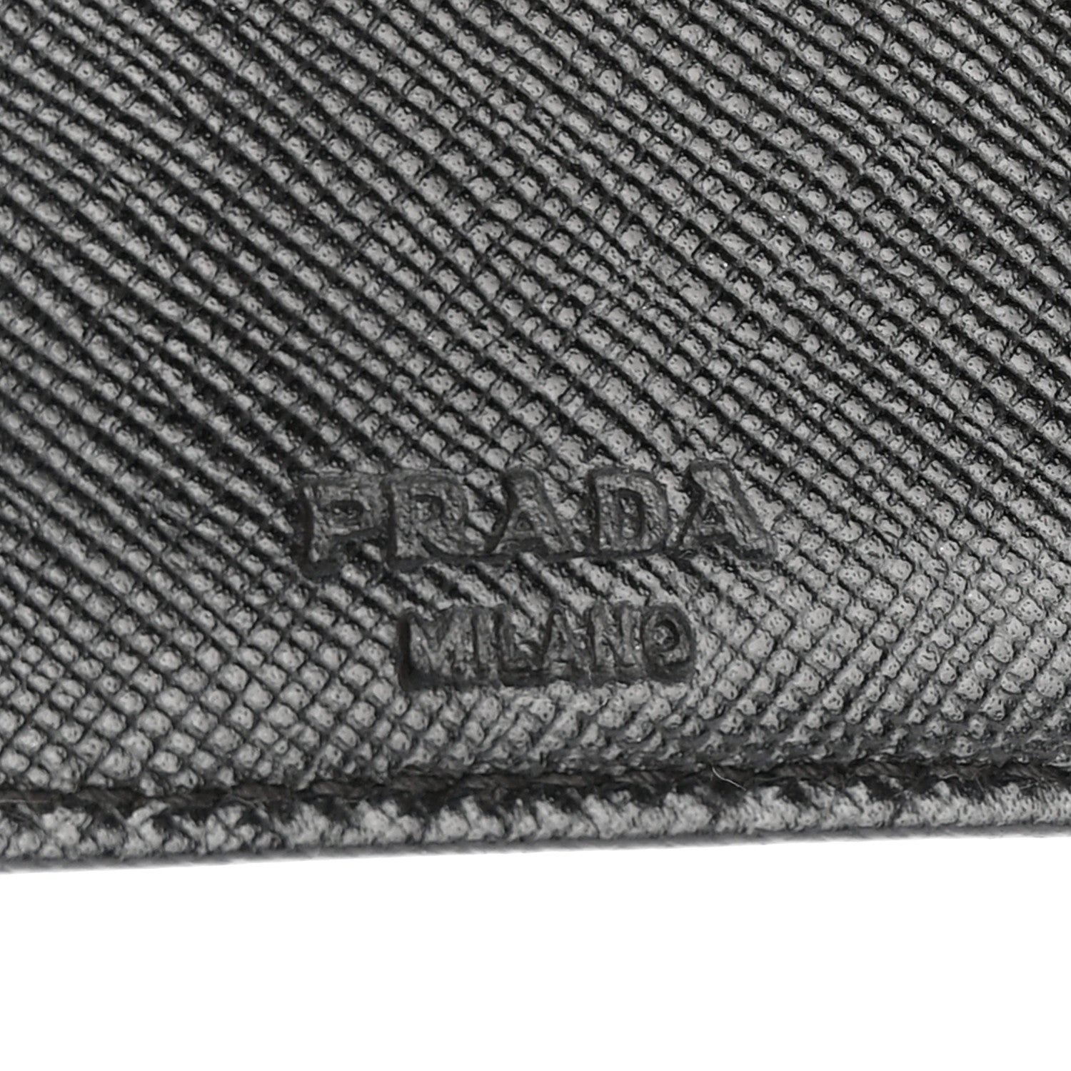 Prada Tessuto Nylon Saffiano Tri-Fold Compact Wallet Black 6 of 7