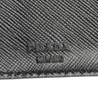 Prada Tessuto Nylon Saffiano Tri-Fold Compact Wallet Black 6 of 7