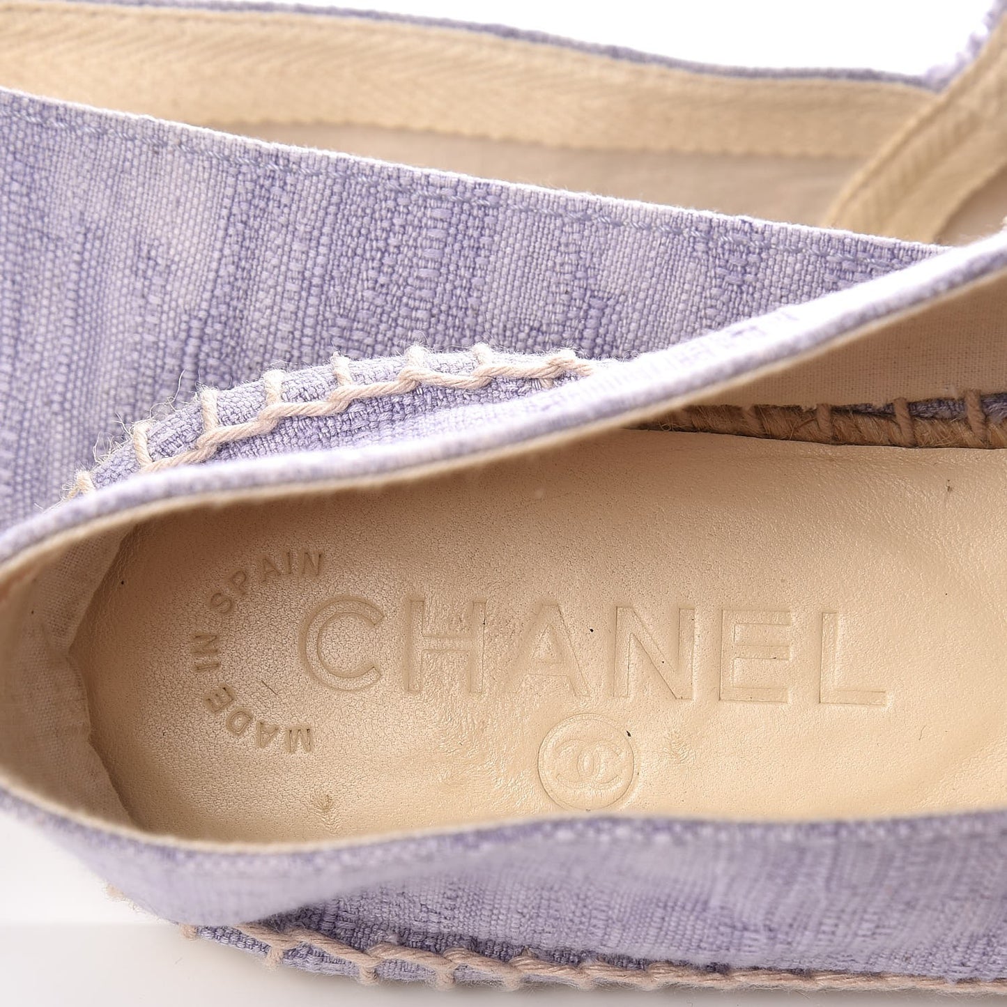 Toile CC Cap Toe Espadrilles 42 Ecru Purple