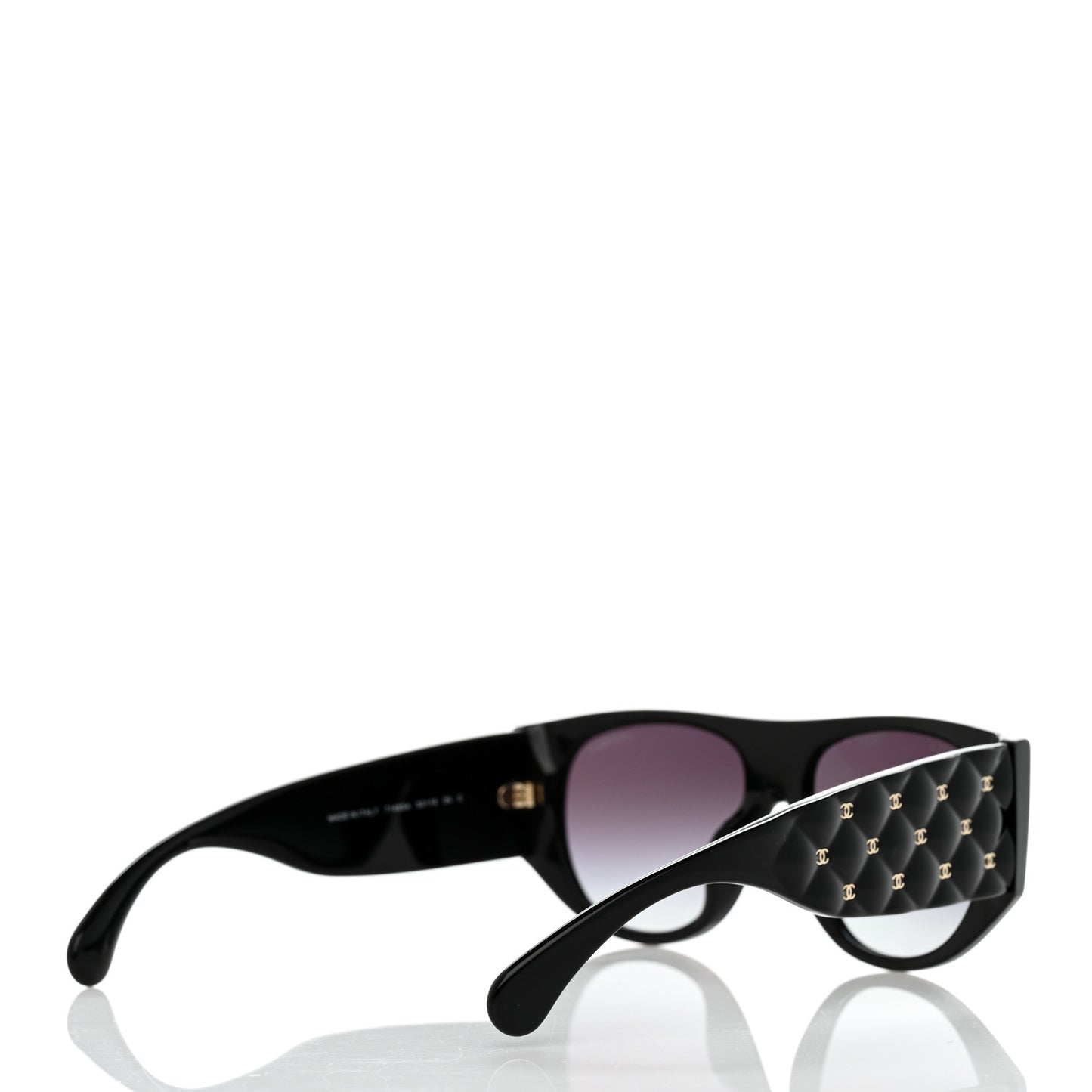 Acetate Quilted CC Pilot Sunglasses 71465A Black