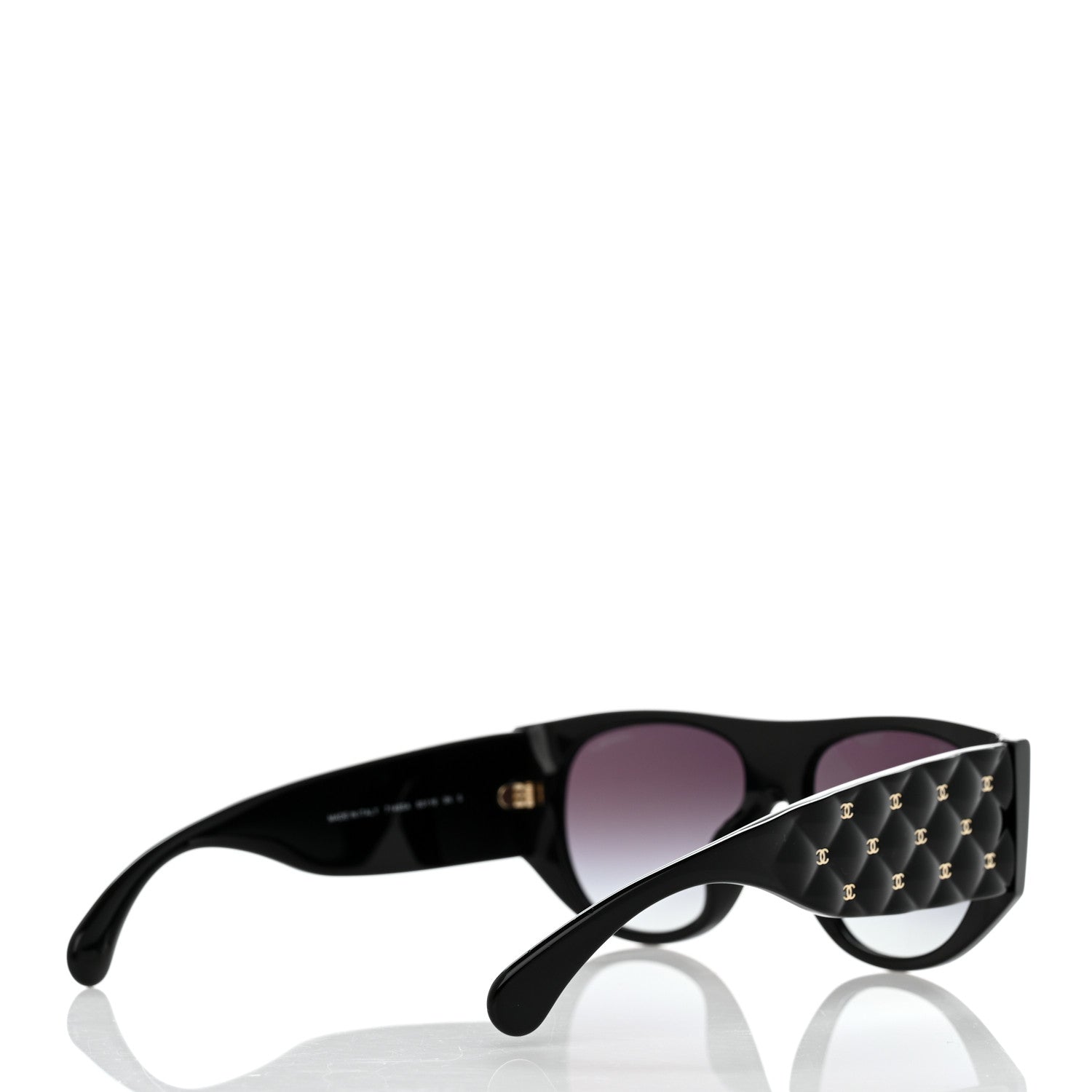 Chanel Acetate Quilted CC Pilot Sunglasses 71465A Black 4 of 7