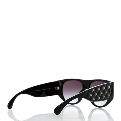 Chanel Acetate Quilted CC Pilot Sunglasses 71465A Black 4 of 7