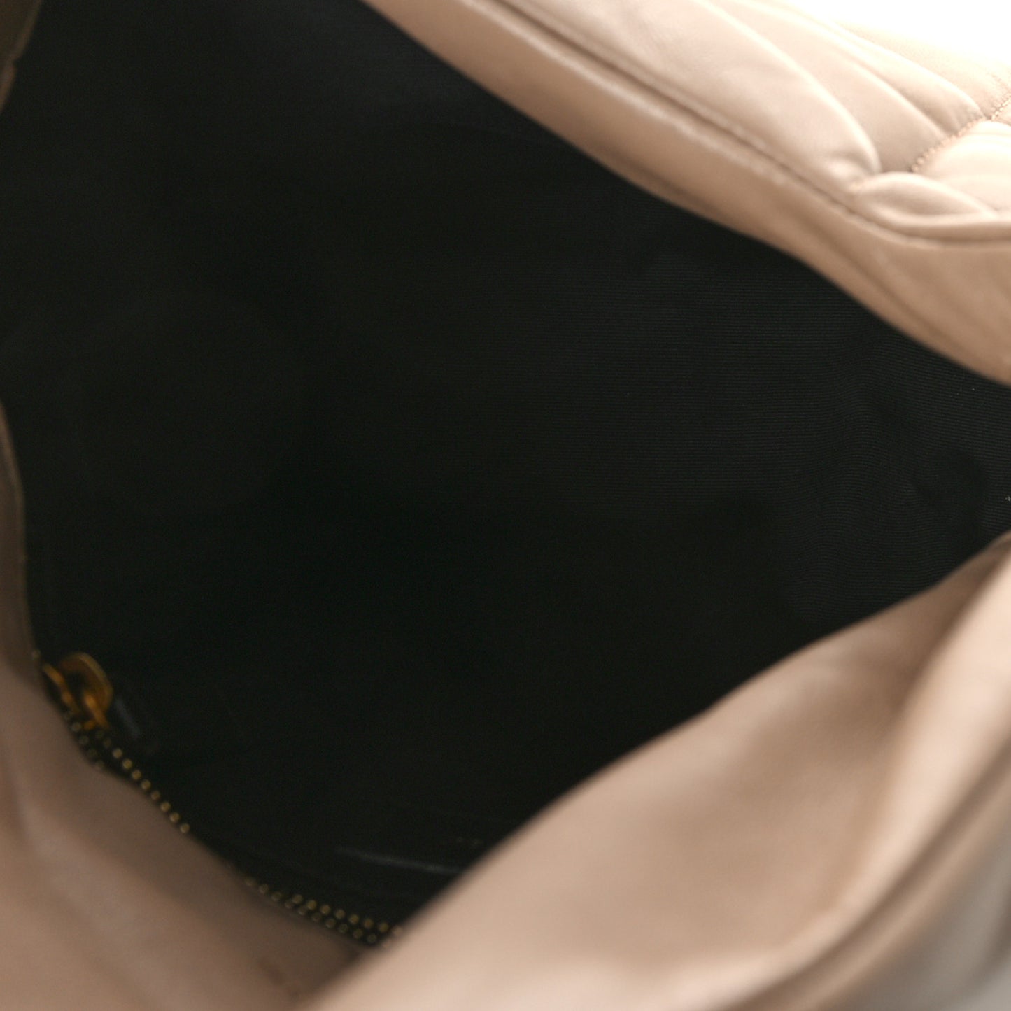 Lambskin Quilted Medium Loulou Puffer Monogram Chain Satchel Dark Beige