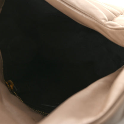 Saint Laurent Lambskin Quilted Medium Loulou Puffer Monogram Chain Satchel Dark Beige 5 of 8