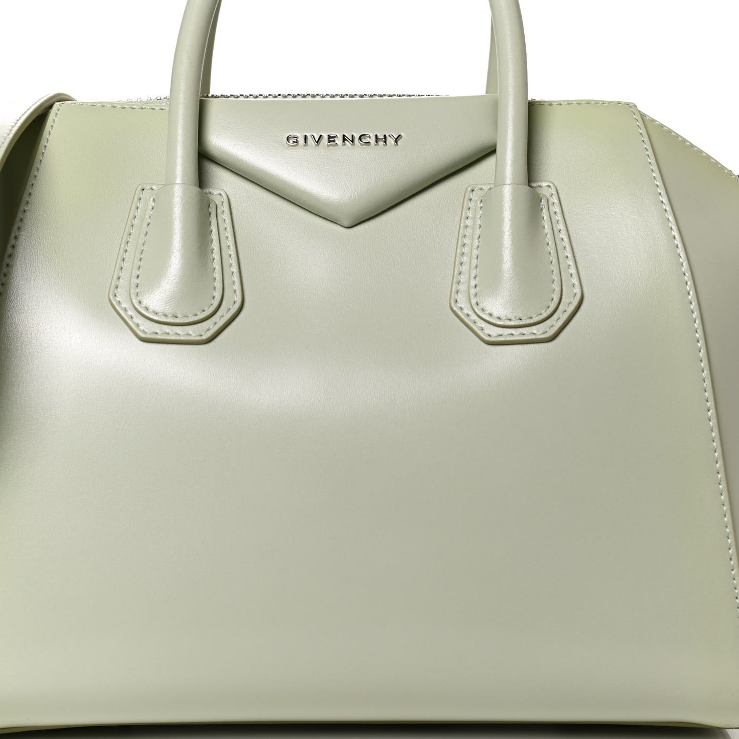 Shiny Lord Calfskin Small Antigona Aqua Green