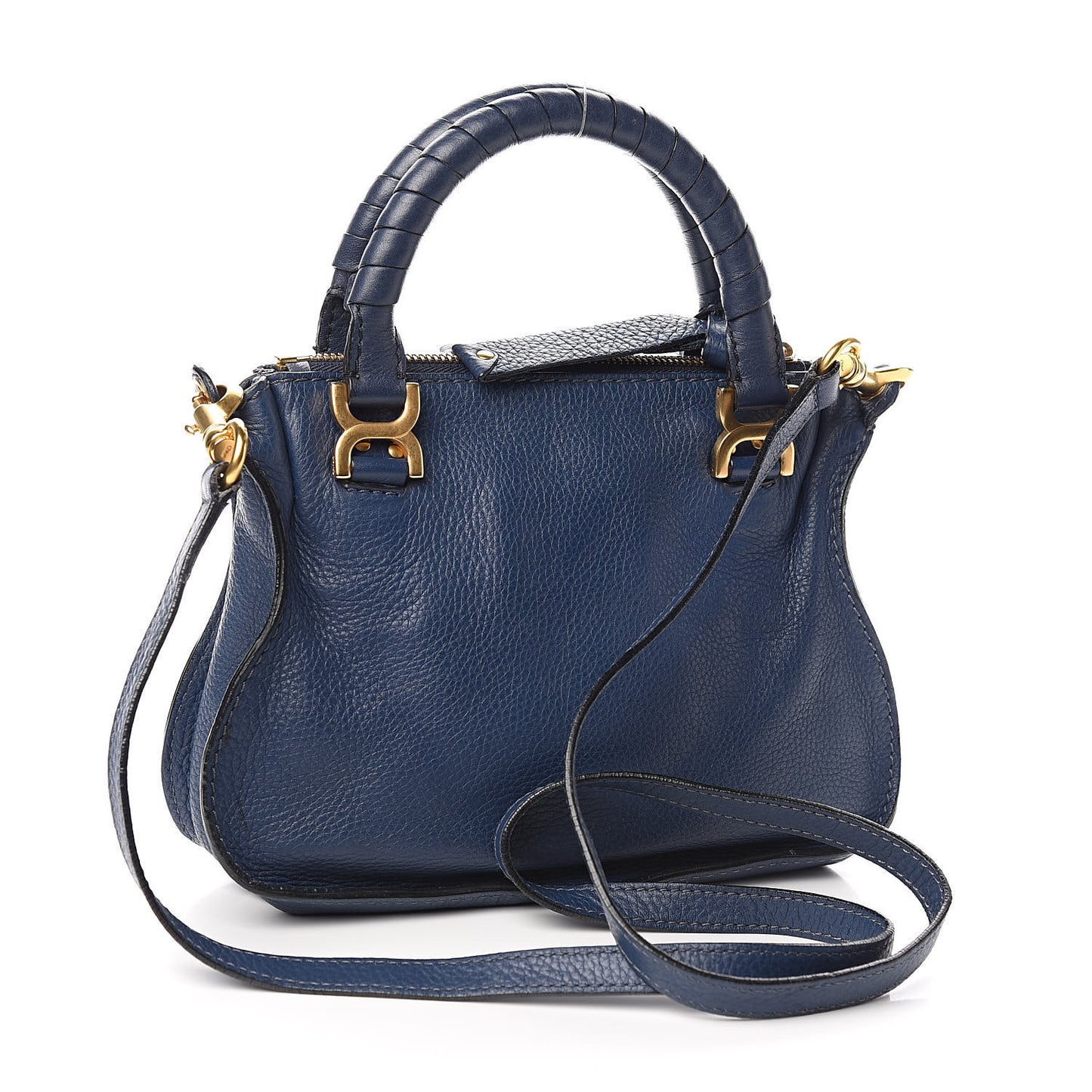 Calfskin Baby Marcie Satchel Royal Navy