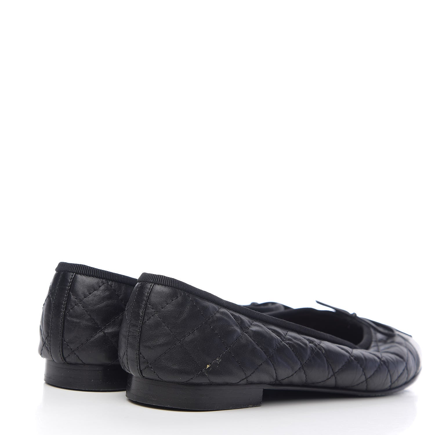 Chanel Aged Calfskin Quilted Cap Toe Ballerina Flats 41 Black 4 of 12