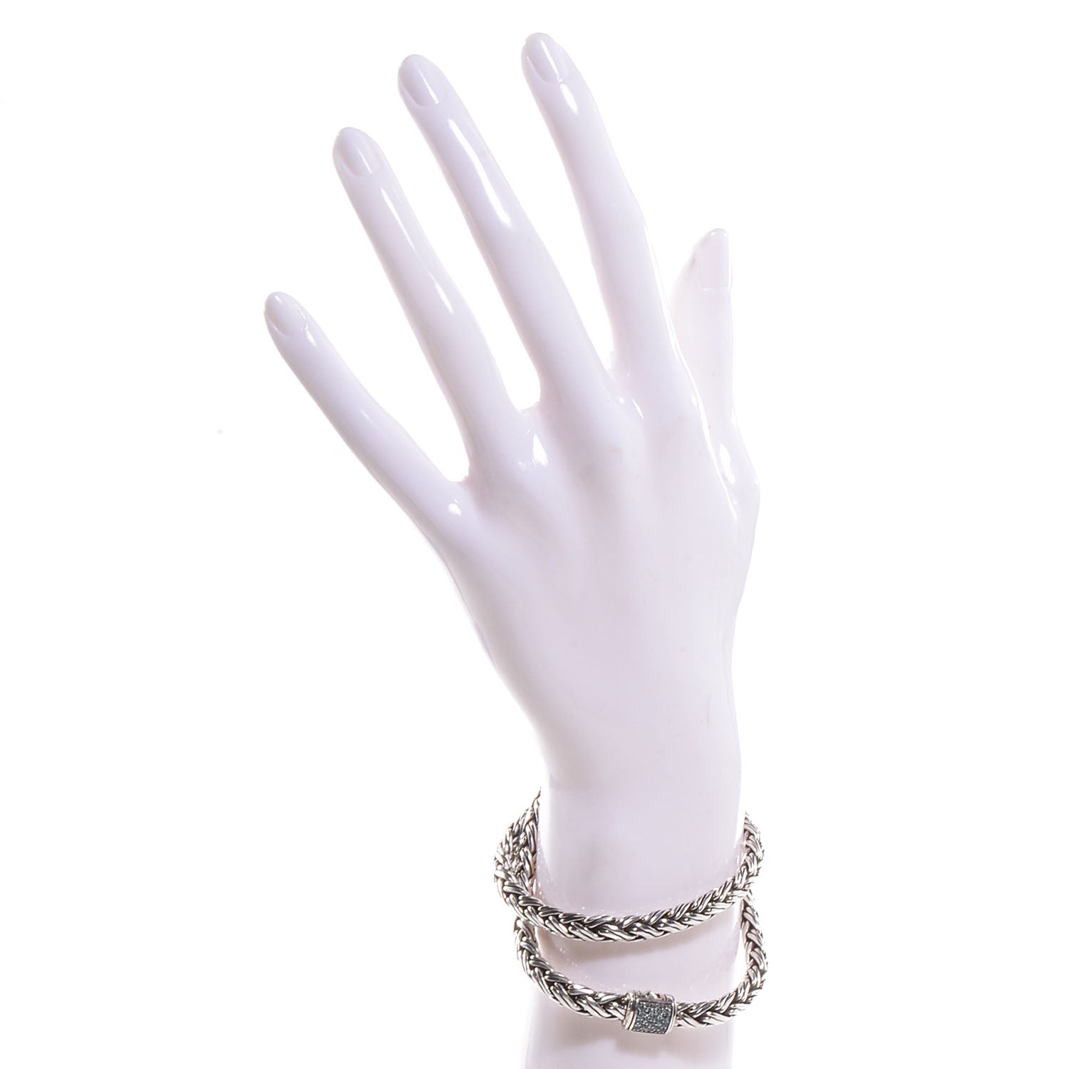 John Hardy Sterling Silver Blue Topaz Classic Chain Kepang Double Wrap Bracelet Medium 2 of 8