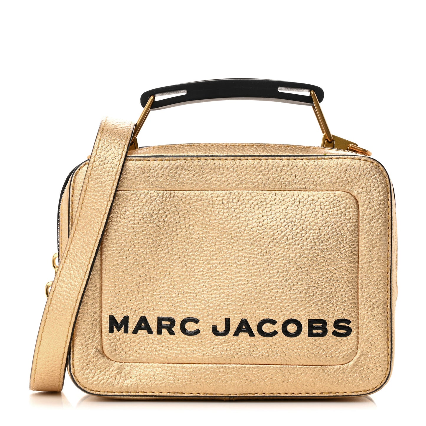 Metallic Calfskin The Box 20 Crossbody Gold
