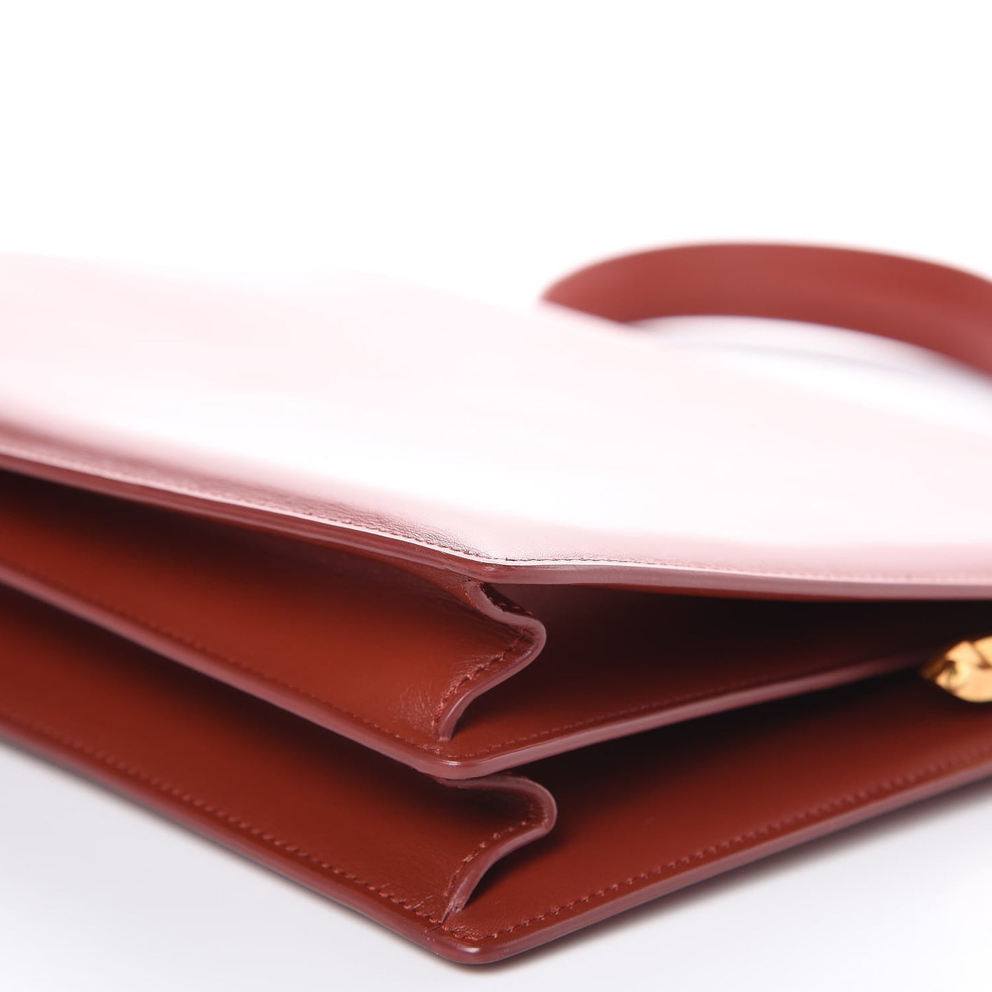 Patina Box Calfskin Medium Clasp Bag Scarlet